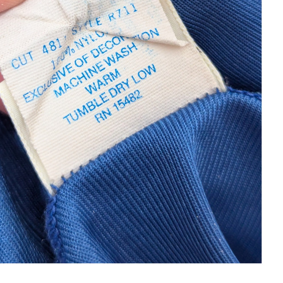 70s Vintage René Blue Satin Lace Nightgown & Robe Set 1970s Glam Lingerie - Picture 6 of 16